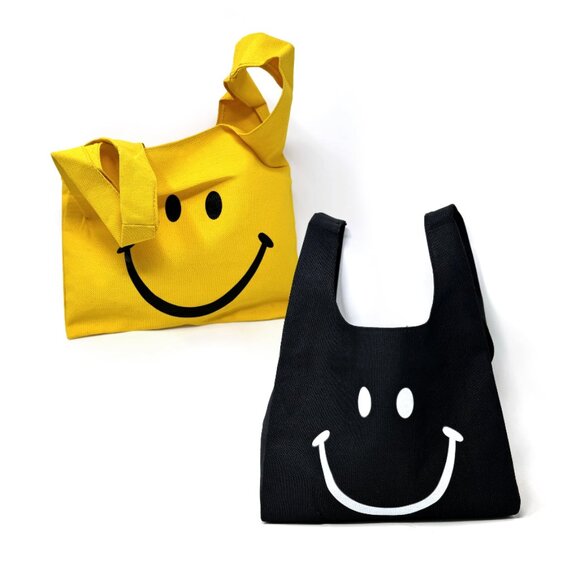 Title Smiley Face Mini Tote Bag – Perfect for last minute shopping with joy - Picture 1 of 4